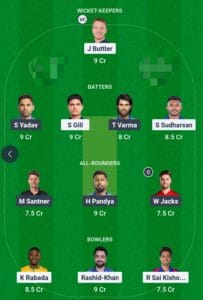Gt vs mi prediction today match